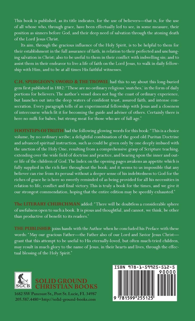 Rückseitencover COUNSELS AND THOUGHTS FOR THE SPIRITUAL LIFE OF BELIEVERS