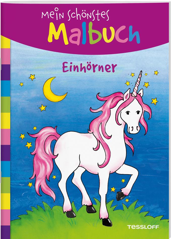 Vorderes Coverbild Mein schönstes Malbuch. Einhörner