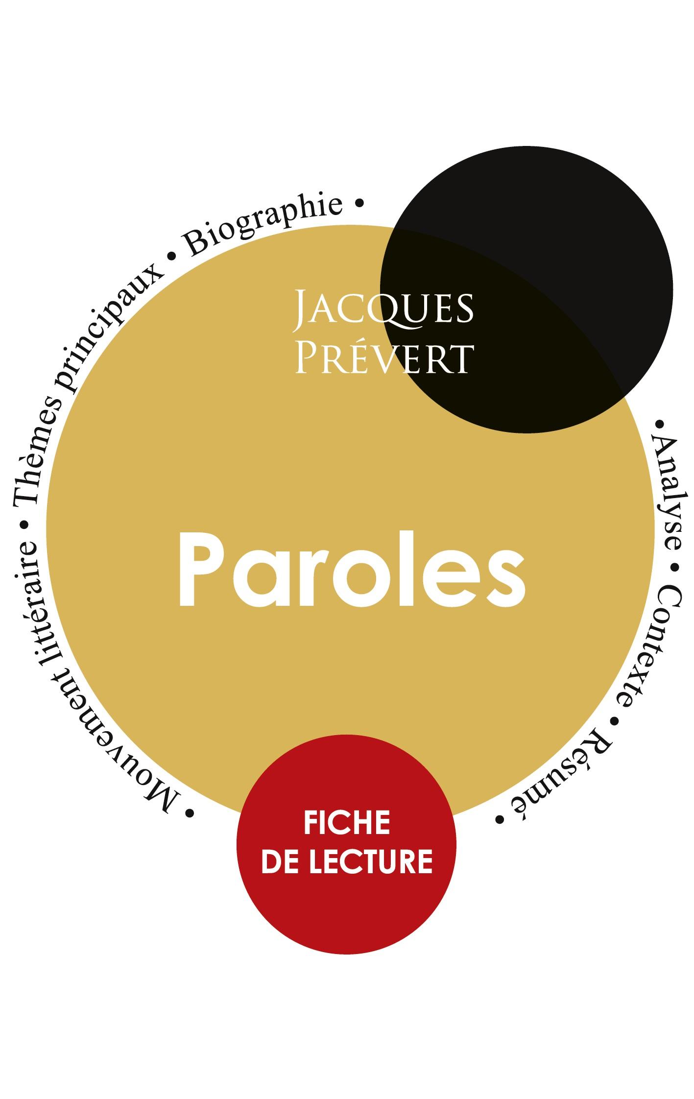 Vorderes Coverbild Fiche de lecture Paroles (Étude intégrale)
