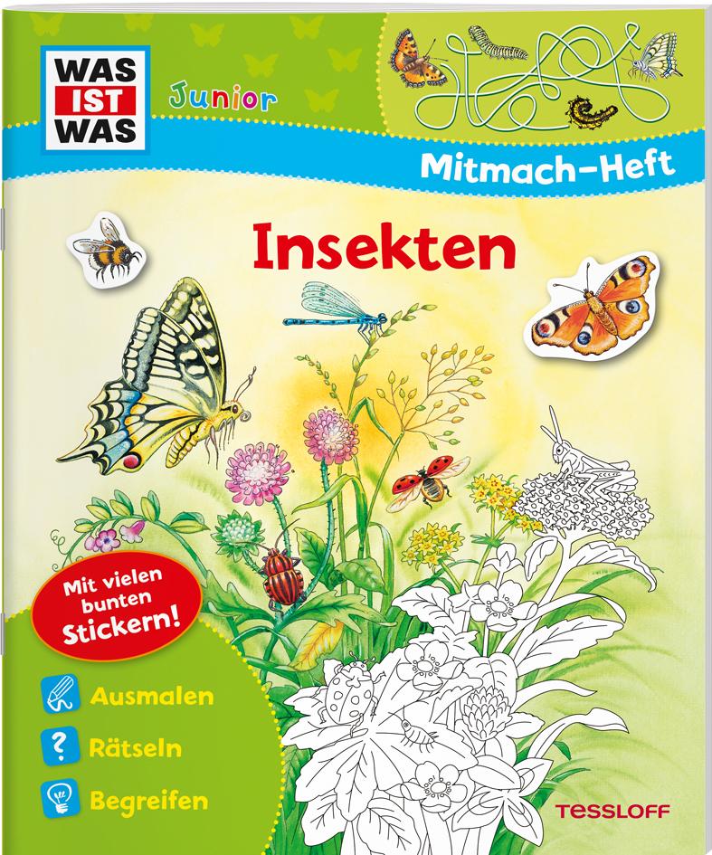 Vorderes Coverbild WAS IST WAS Junior Mitmach-Heft. Insekten