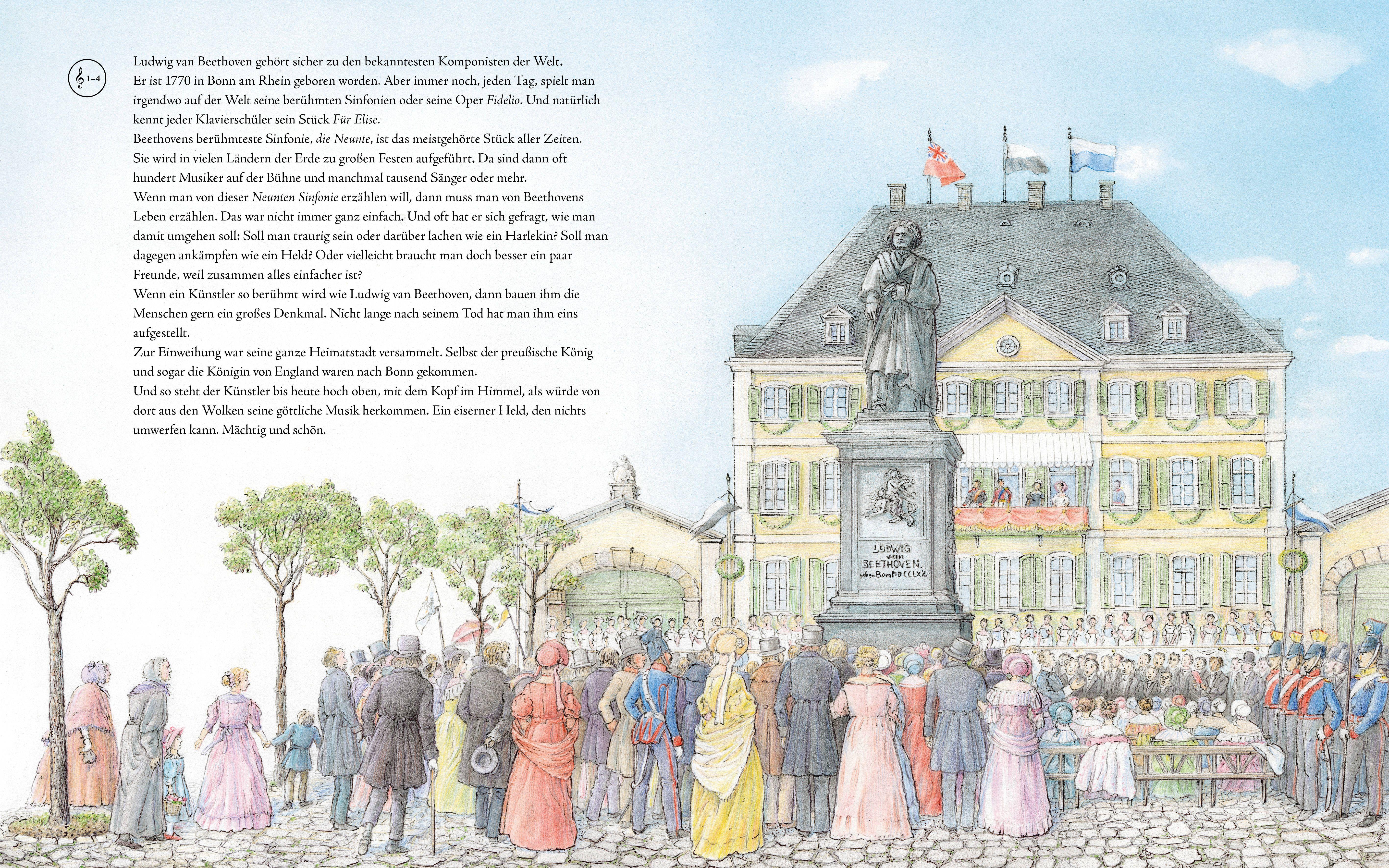 Beispielinhalt (Bild) Beethovens 9. Sinfonie (Das musikalische Bilderbuch mit CD im Buch und zum Streamen)