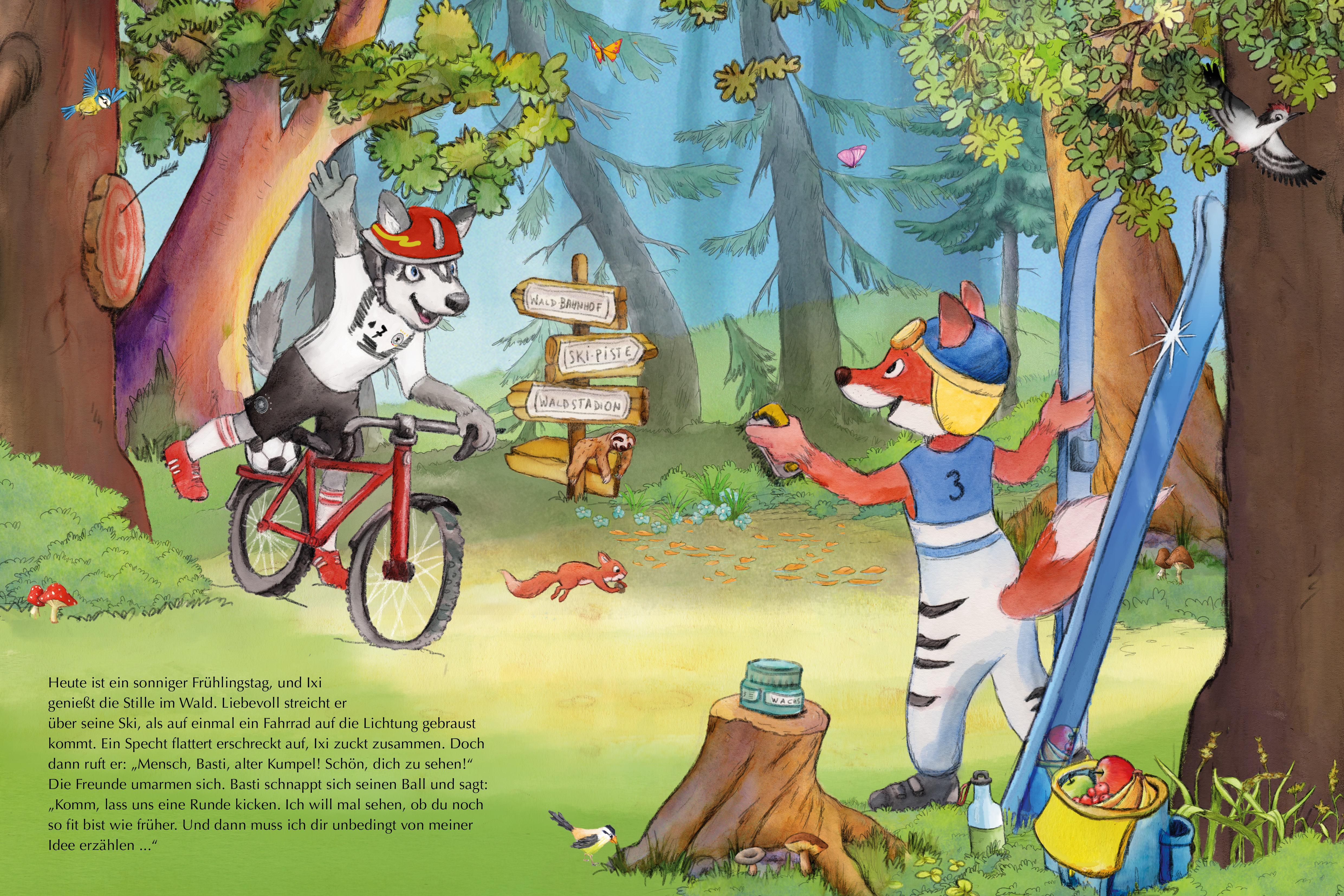 Beispielinhalt (Bild) Zwei Freunde im Fußballfieber