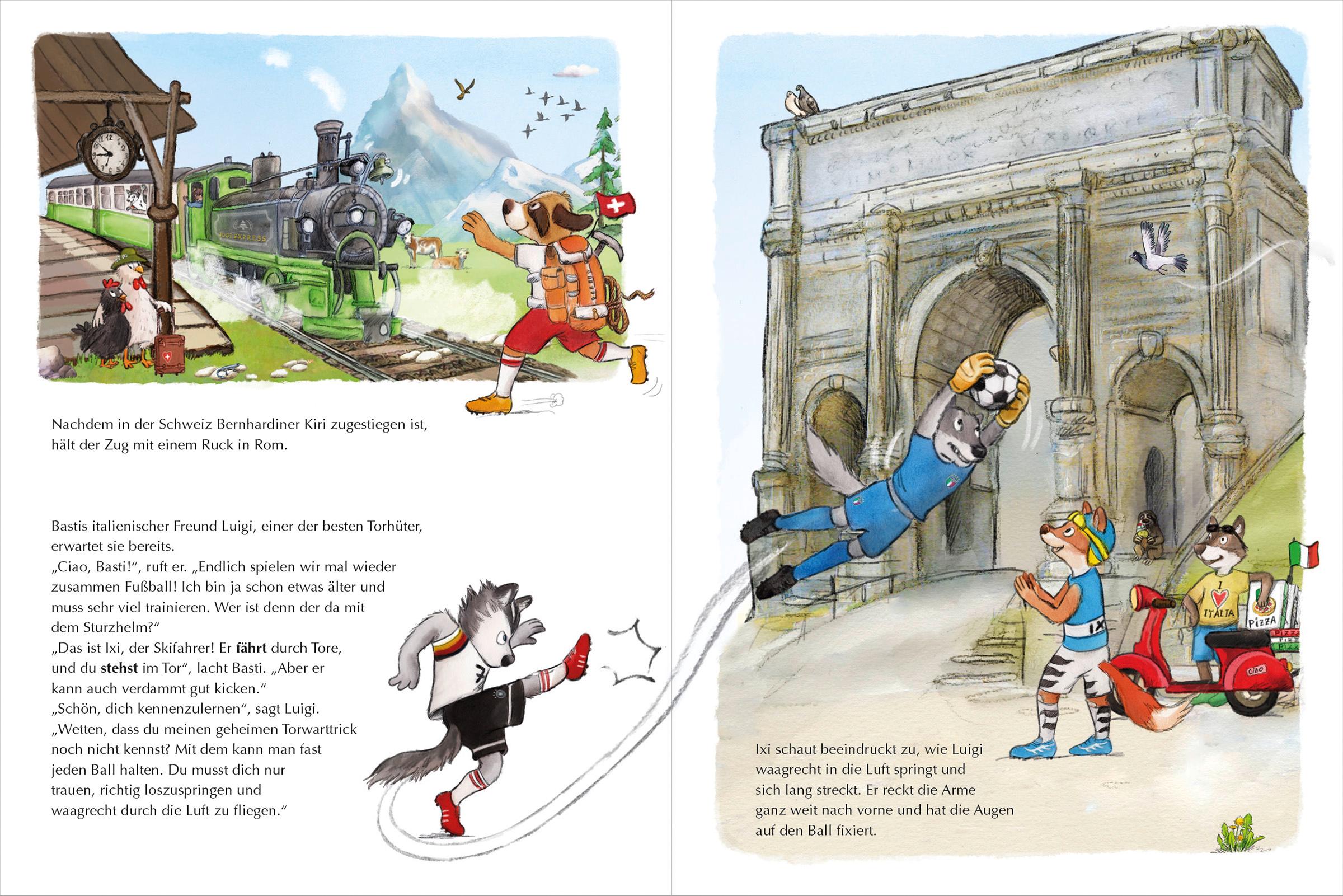 Beispielinhalt (Bild) Zwei Freunde im Fußballfieber