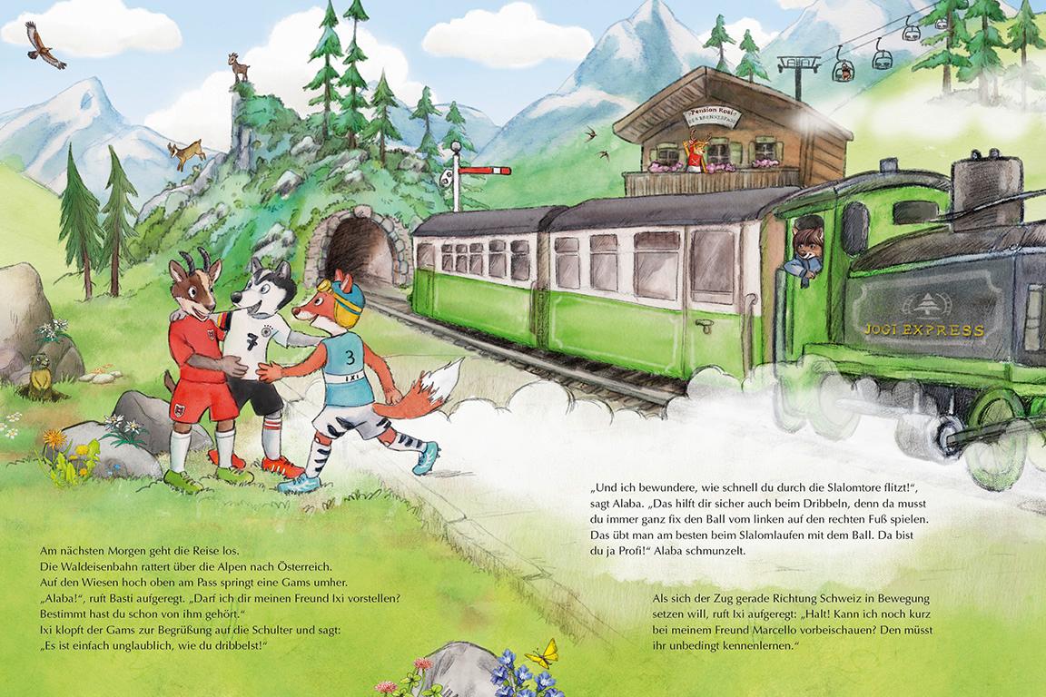 Beispielinhalt (Bild) Zwei Freunde im Fußballfieber