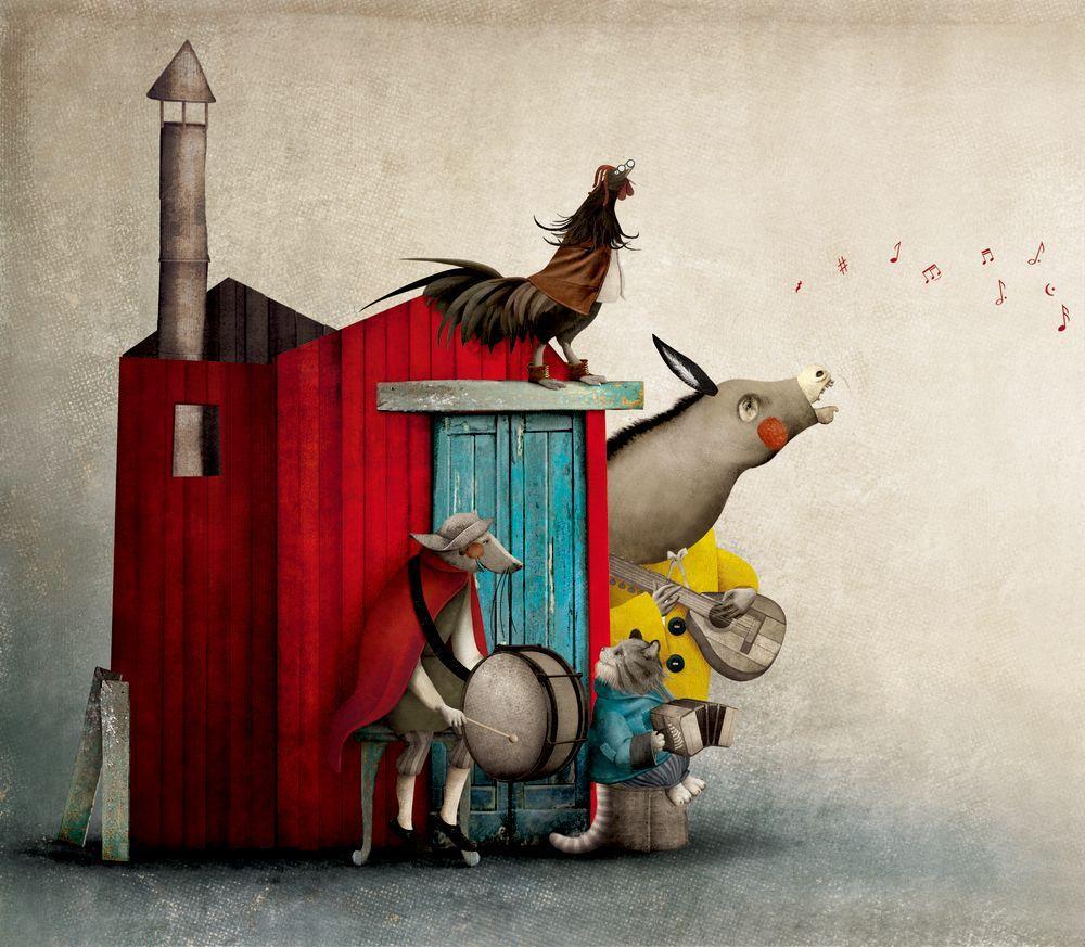 Beispielinhalt (Bild) Die Bremer Stadtmusikanten