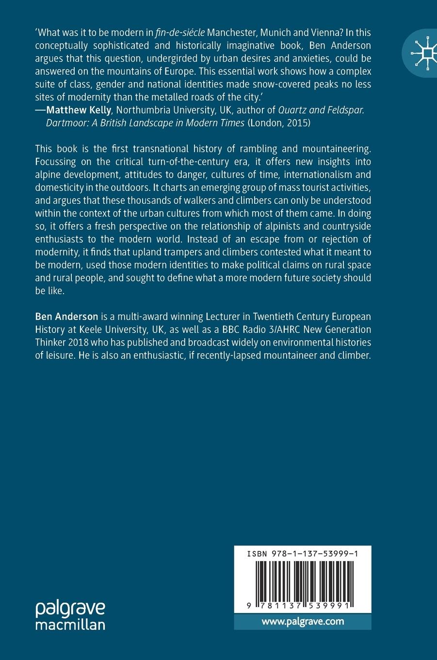 Rückseitencover Cities, Mountains and Being Modern in fin-de-siècle England and Germany