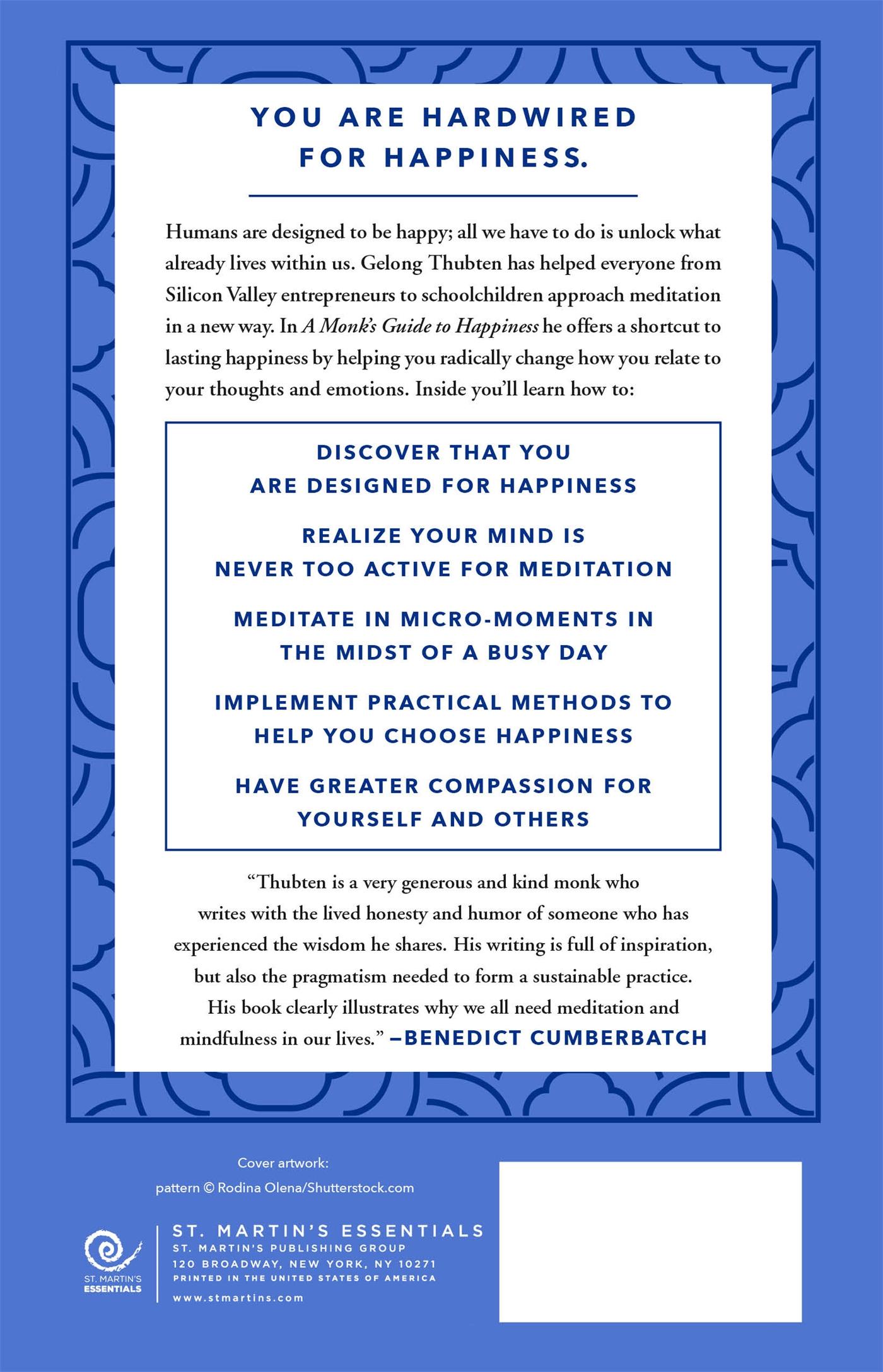 Rückseitencover Monk's Guide to Happiness