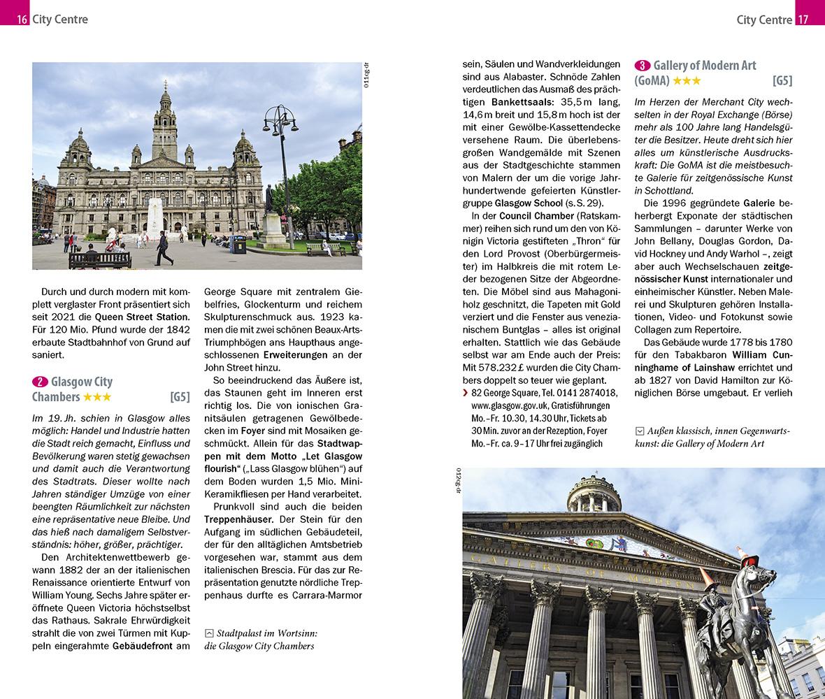 Beispielinhalt (Bild) Reise Know-How CityTrip Glasgow