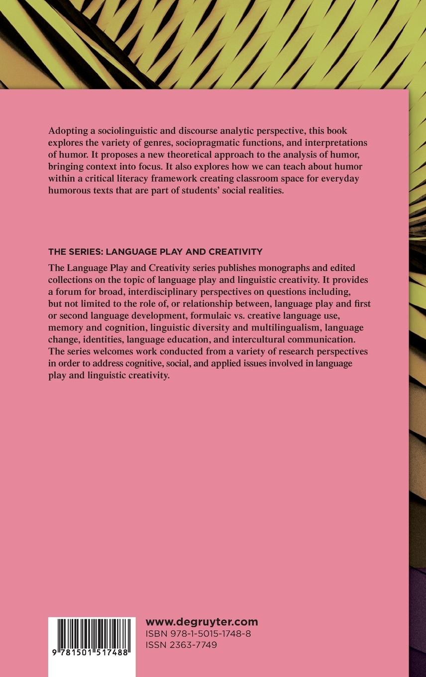 Rückseitencover Recontextualizing Humor