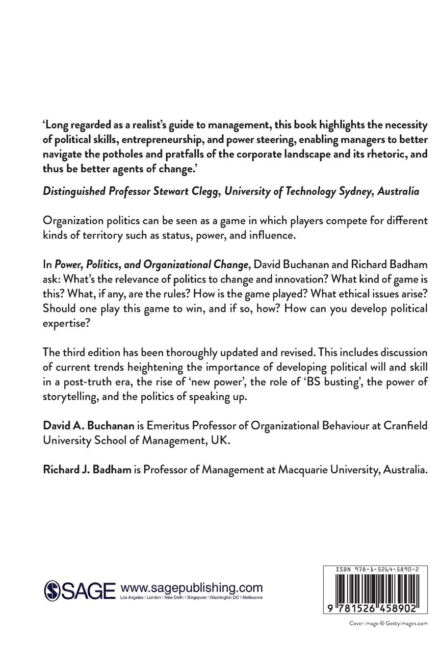 Rückseitencover Power, Politics, and Organizational Change