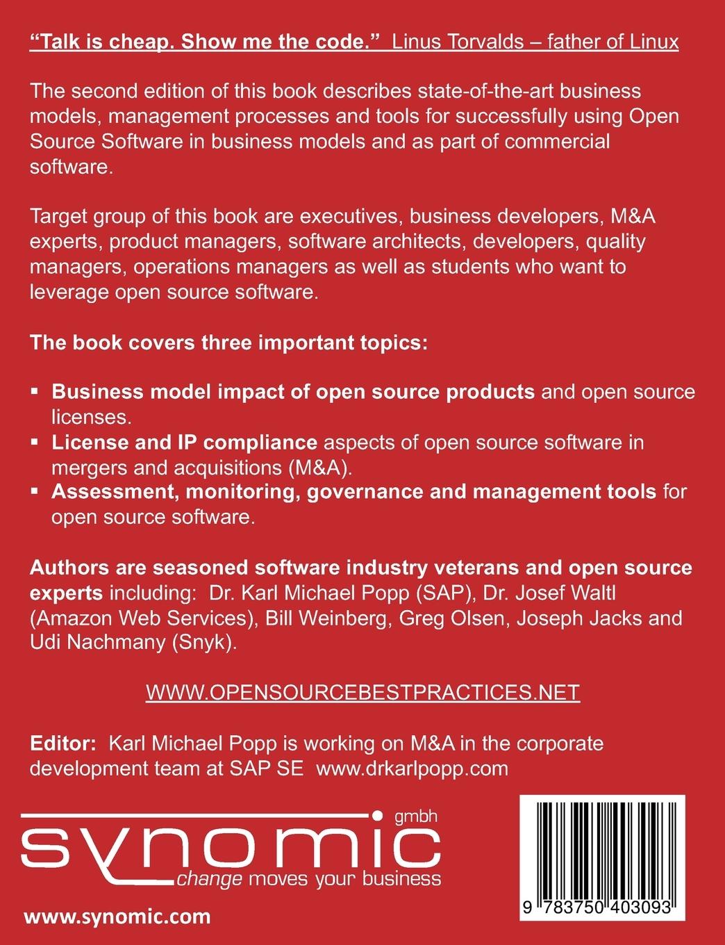 Rückseitencover Best Practices for commercial use of open source software