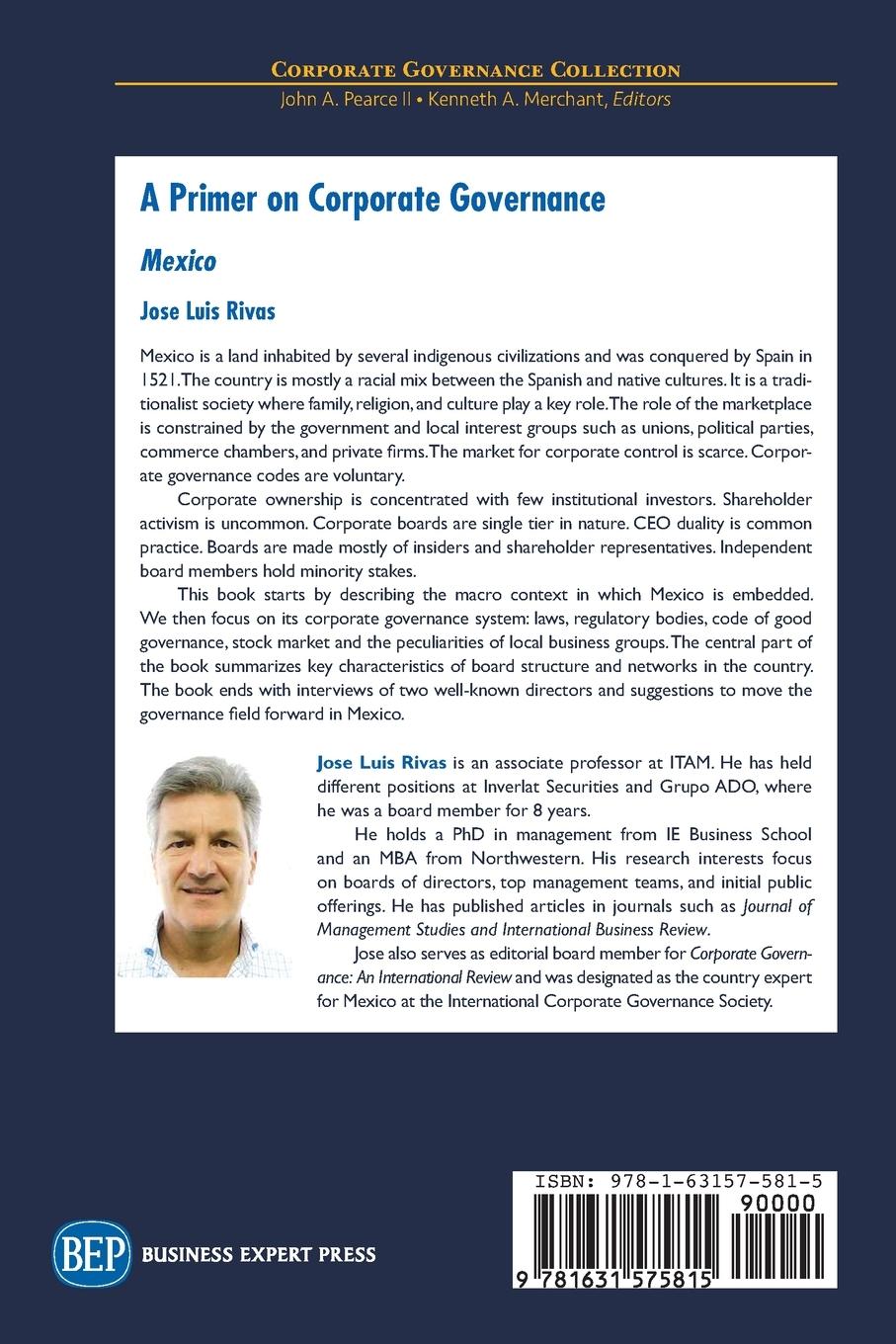 Rückseitencover A Primer on Corporate Governance