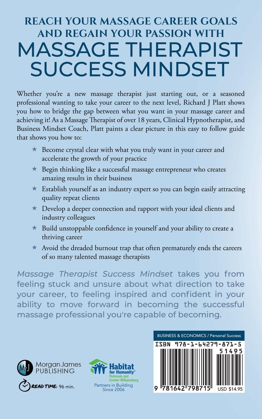 Rückseitencover Massage Therapist Success Mindset