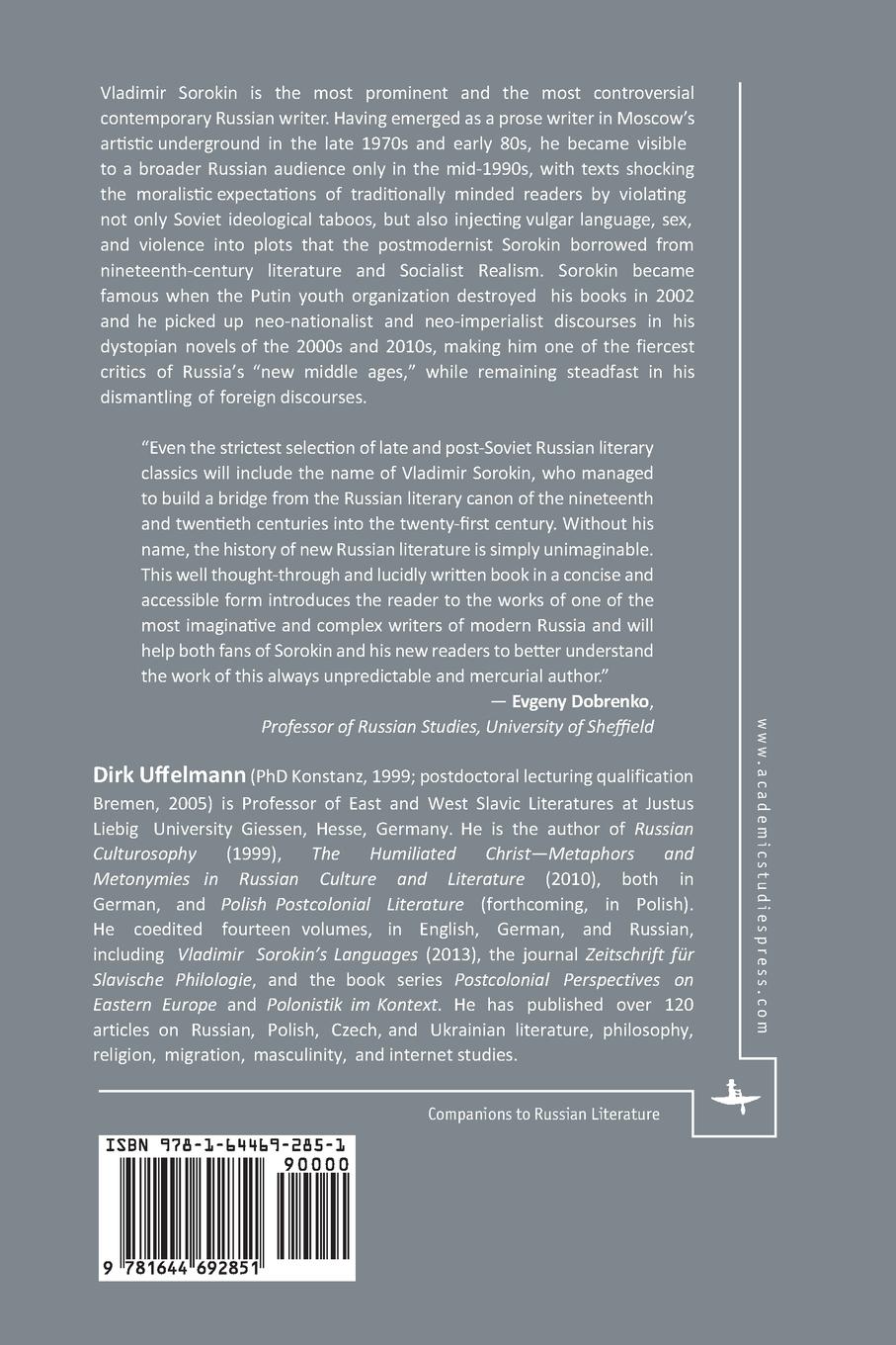 Rückseitencover Vladimir Sorokin's Discourses