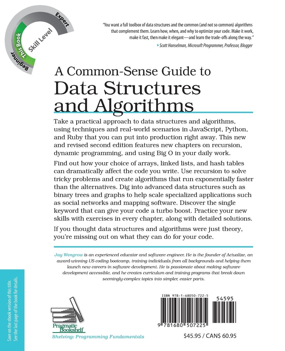 Rückseitencover A Common-Sense Guide to Data Structures and Algorithms, Second Edition