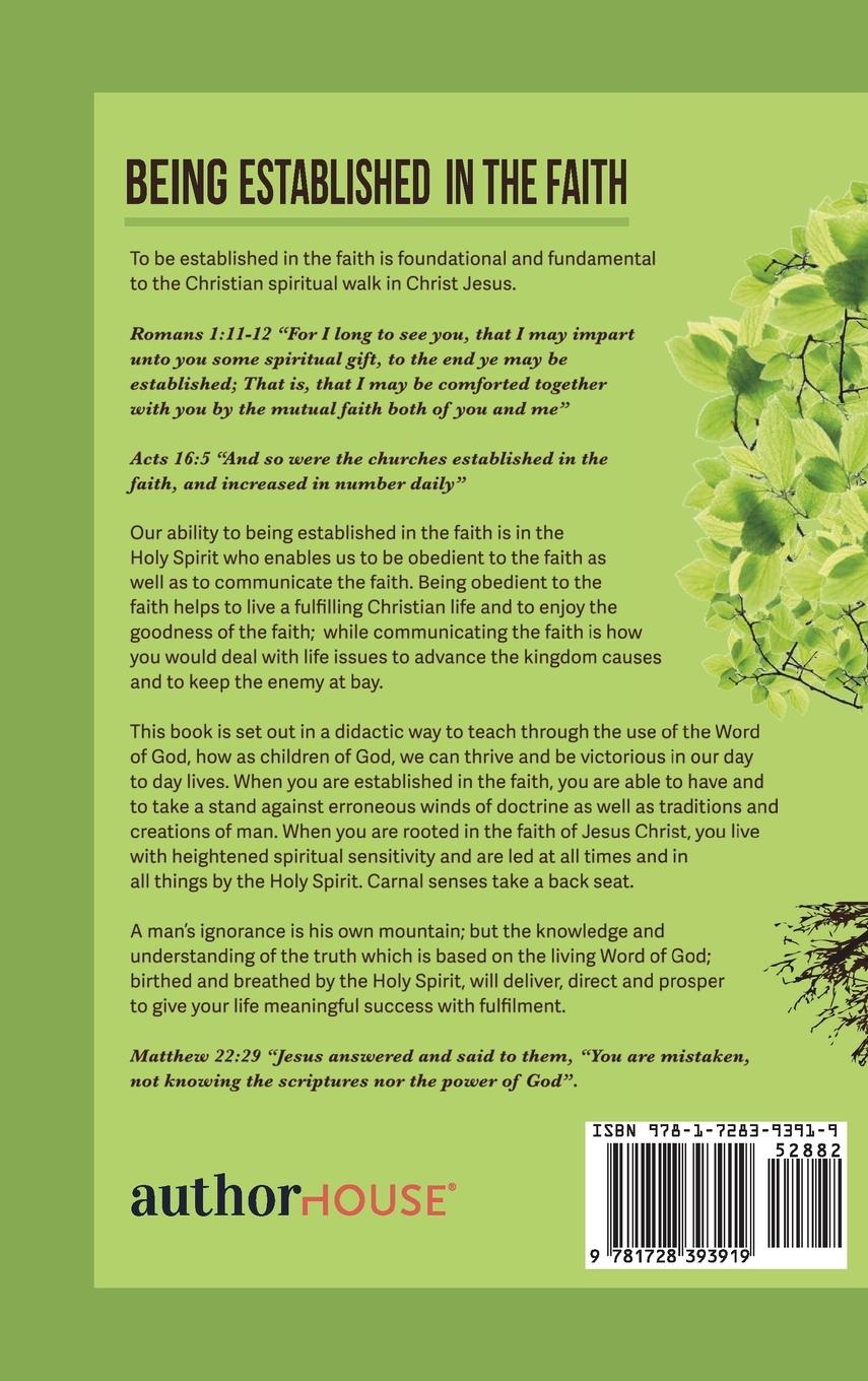 Rückseitencover Being Established in the Faith