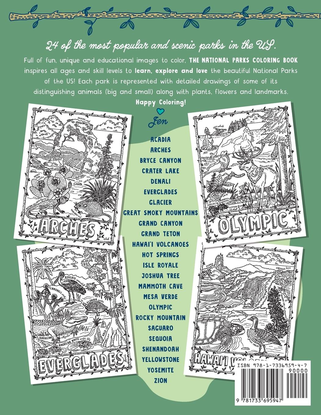 Rückseitencover The National Parks Coloring Book