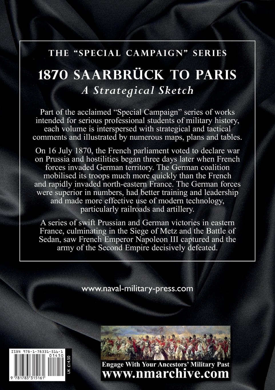 Rückseitencover 1870 SAARBRUCK TO PARIS  A Strategical sketch