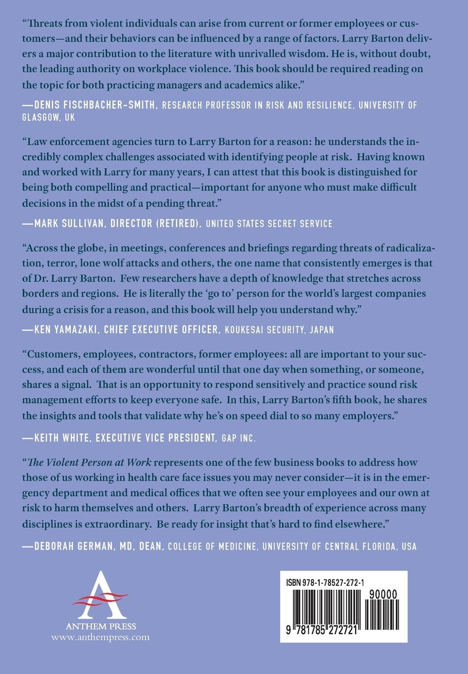 Rückseitencover The Violent Person at Work