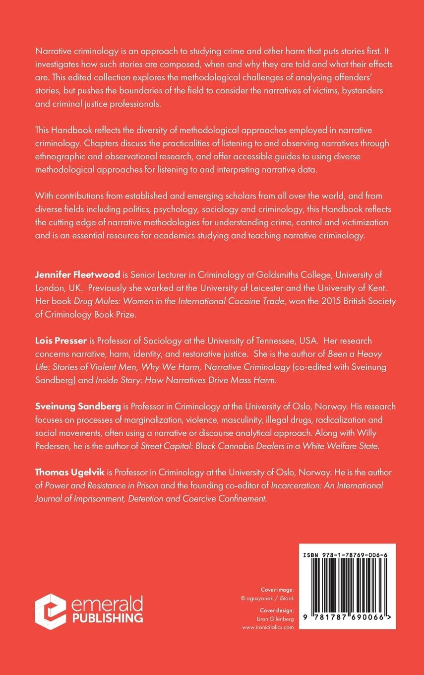 Rückseitencover The Emerald Handbook of Narrative Criminology