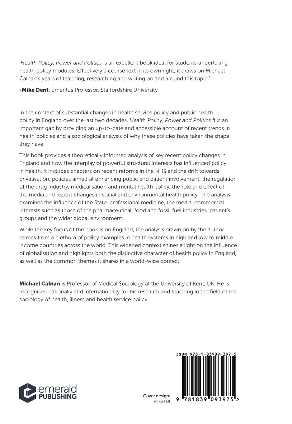 Rückseitencover Health Policy, Power and Politics