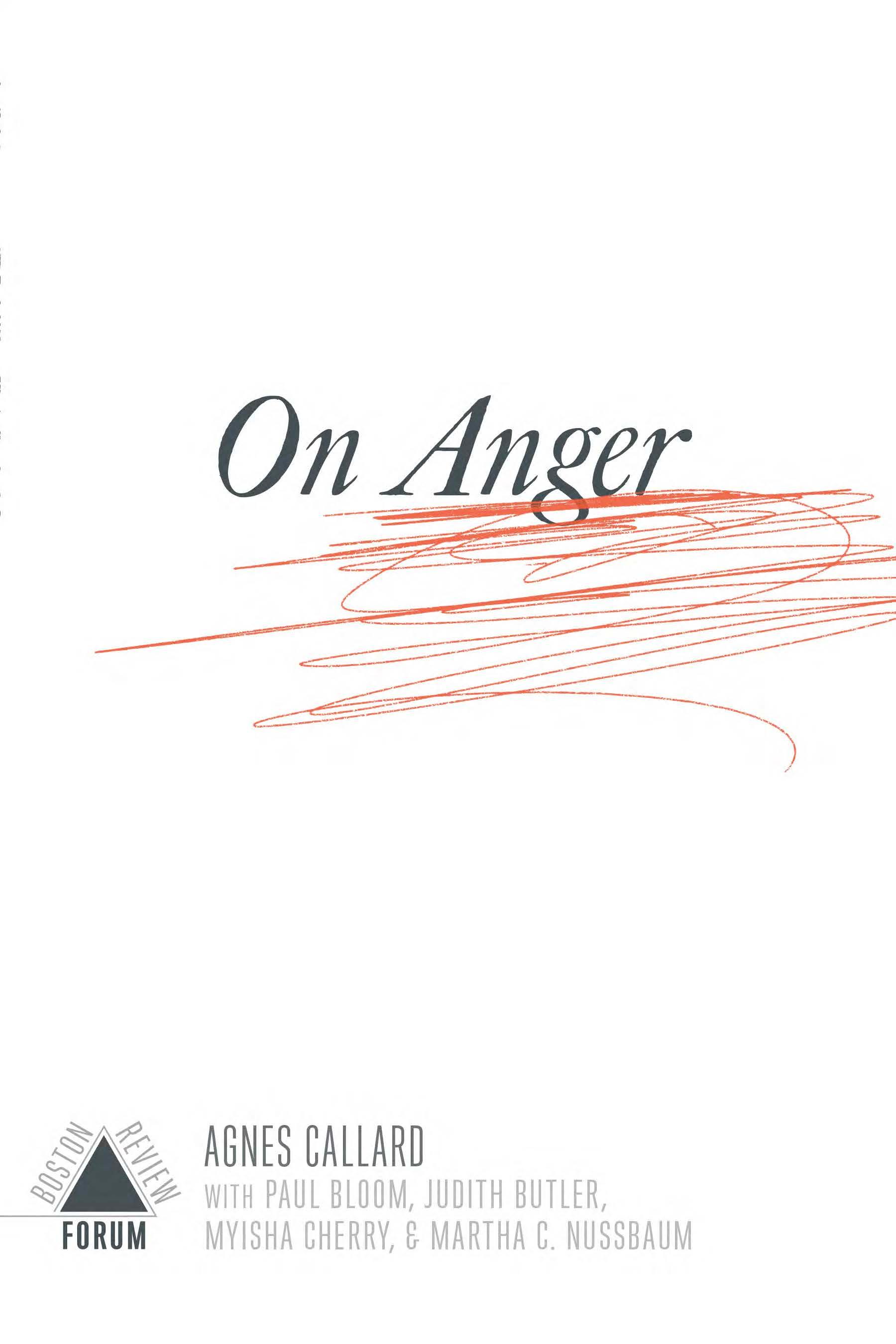 Vorderes Coverbild On Anger