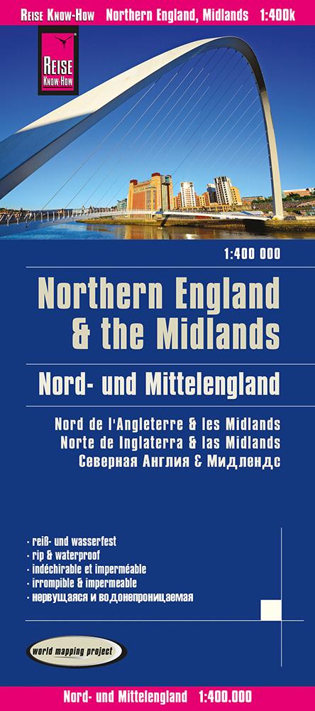 Vorderes Coverbild Reise Know-How Landkarte Nord- und Mittelengland / Northern England & the Midlands (1:400.000)