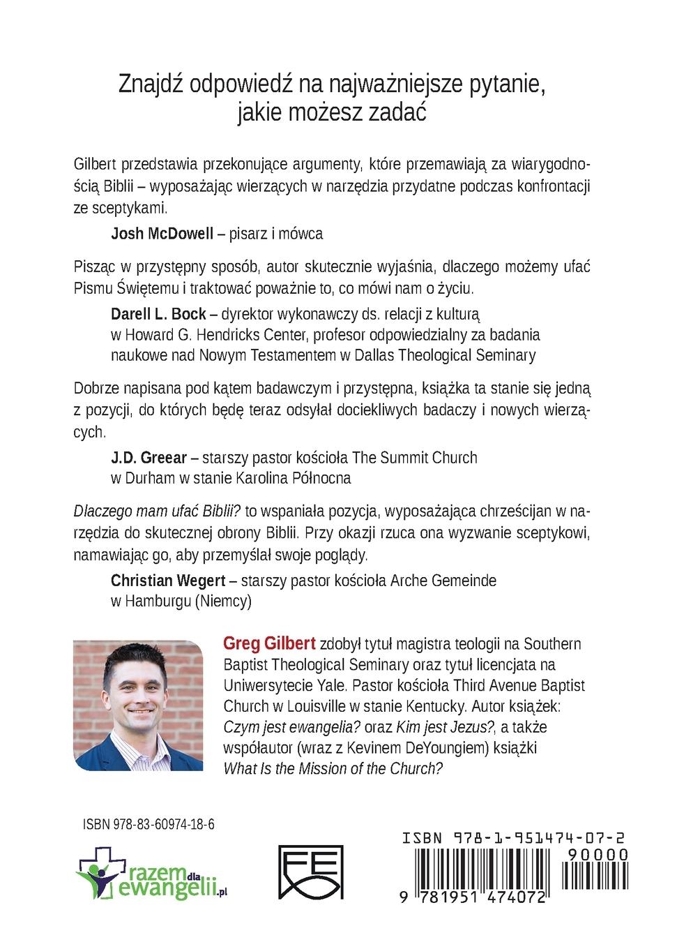 Rückseitencover Dlaczego mam ufa¿ Biblii? (Why Trust the Bible?) (Polish)