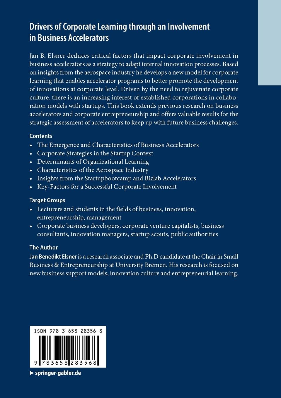 Rückseitencover Drivers of Corporate Learning through an Involvement in Business Accelerators