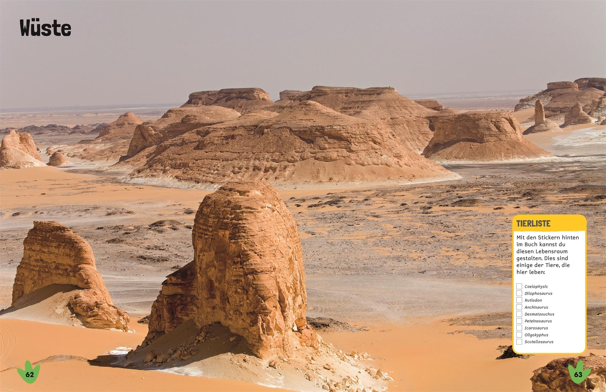 Beispielinhalt (Bild) Sticker-Lexikon. Dinosaurier