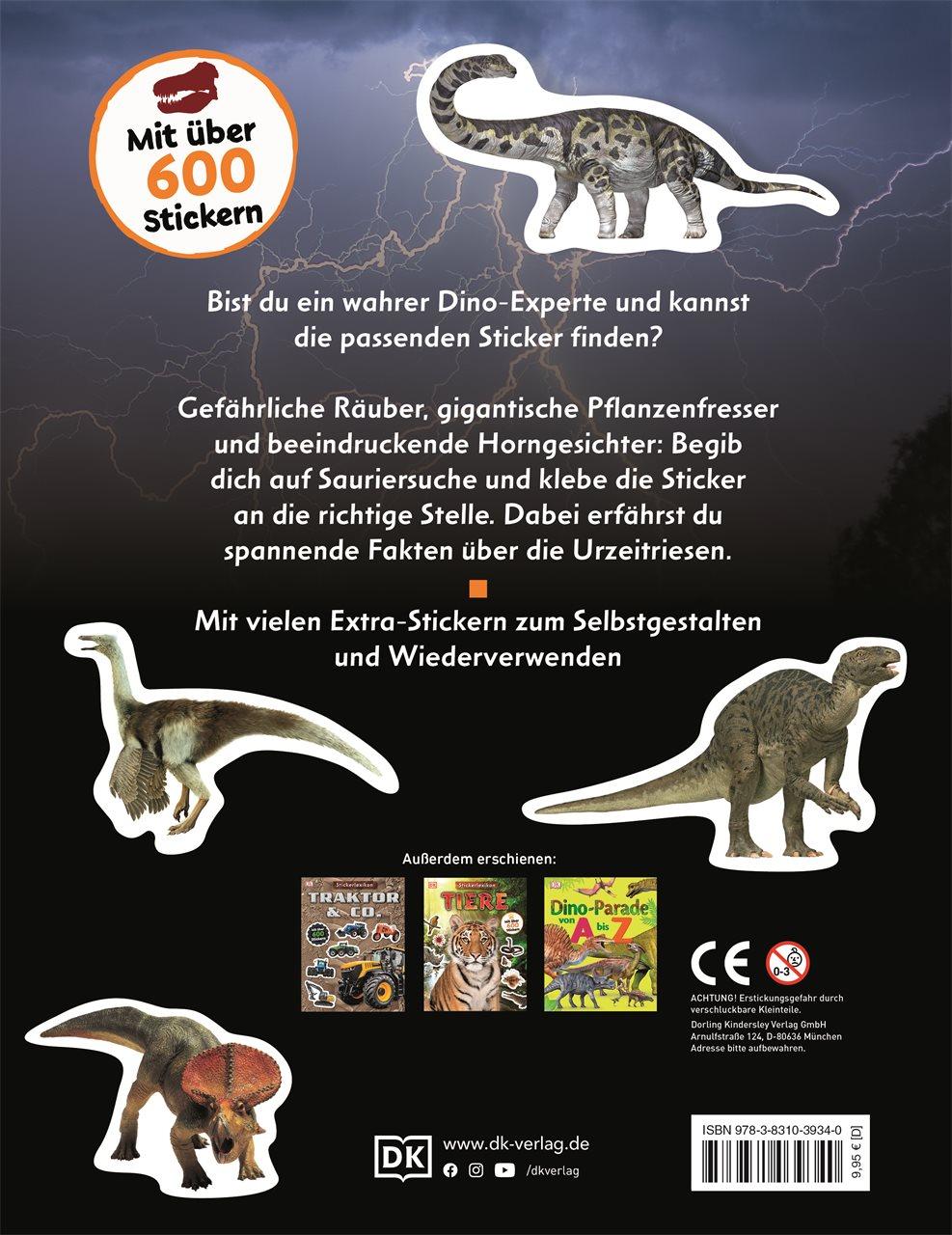 Rückseitencover Sticker-Lexikon. Dinosaurier