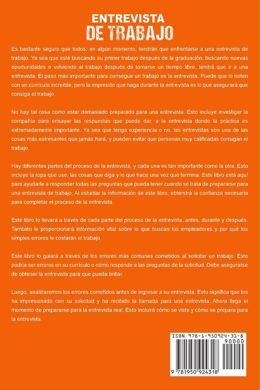 Rückseitencover Entrevista de trabajo