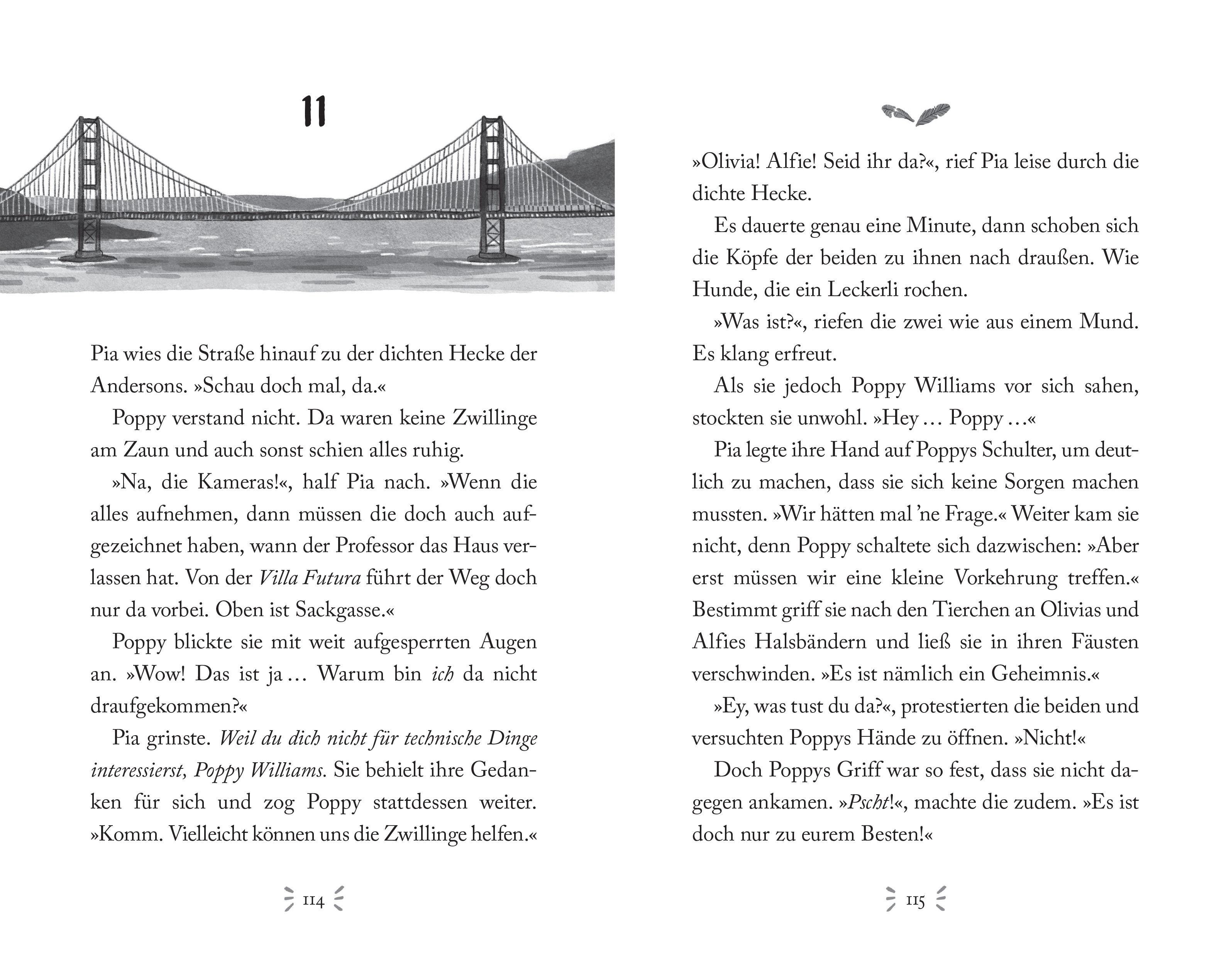 Beispielinhalt (Bild) Pia & Poppy und der verschwundene Professor