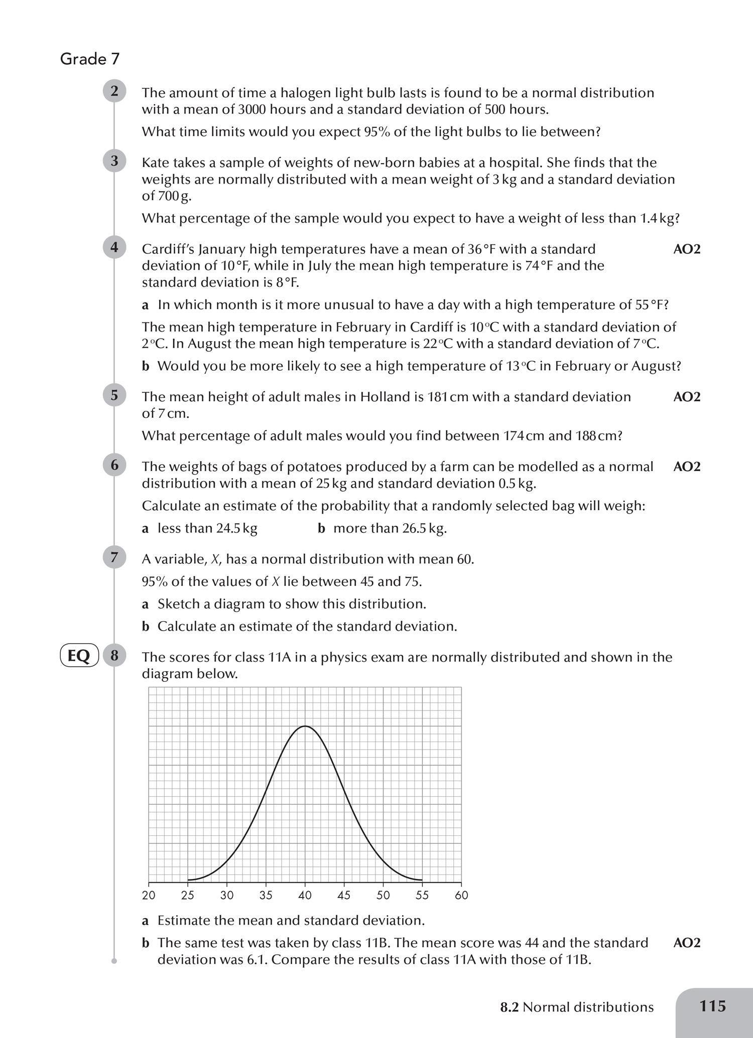 Beispielinhalt (Bild) Edexcel GCSE (9-1) Statistics Practice Book
