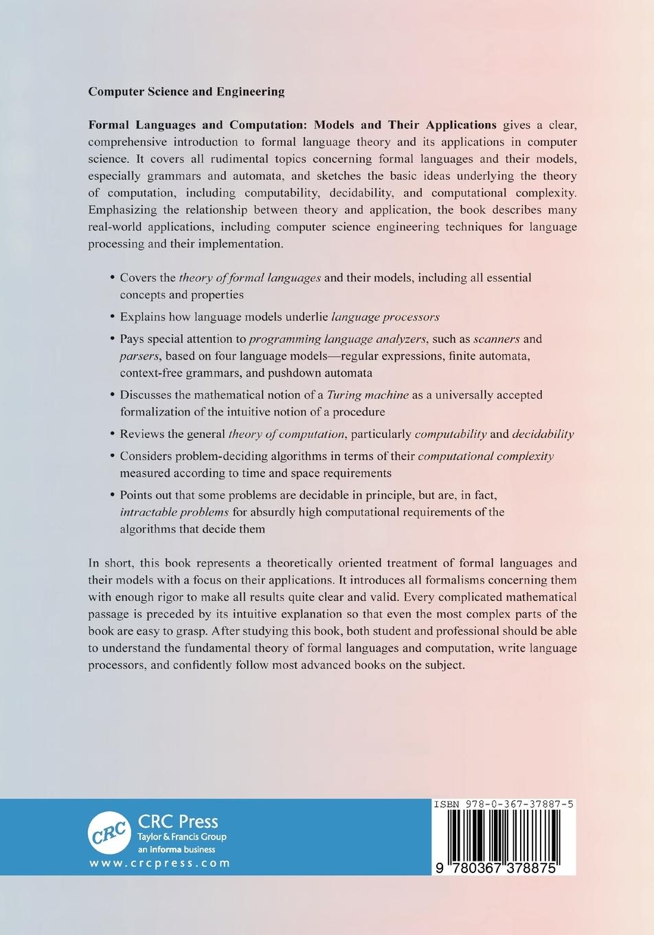 Rückseitencover Formal Languages and Computation