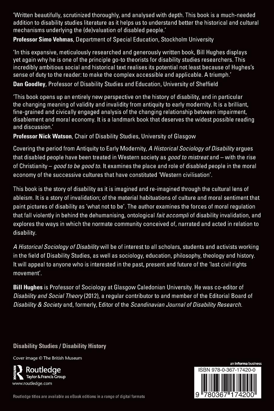 Rückseitencover A Historical Sociology of Disability