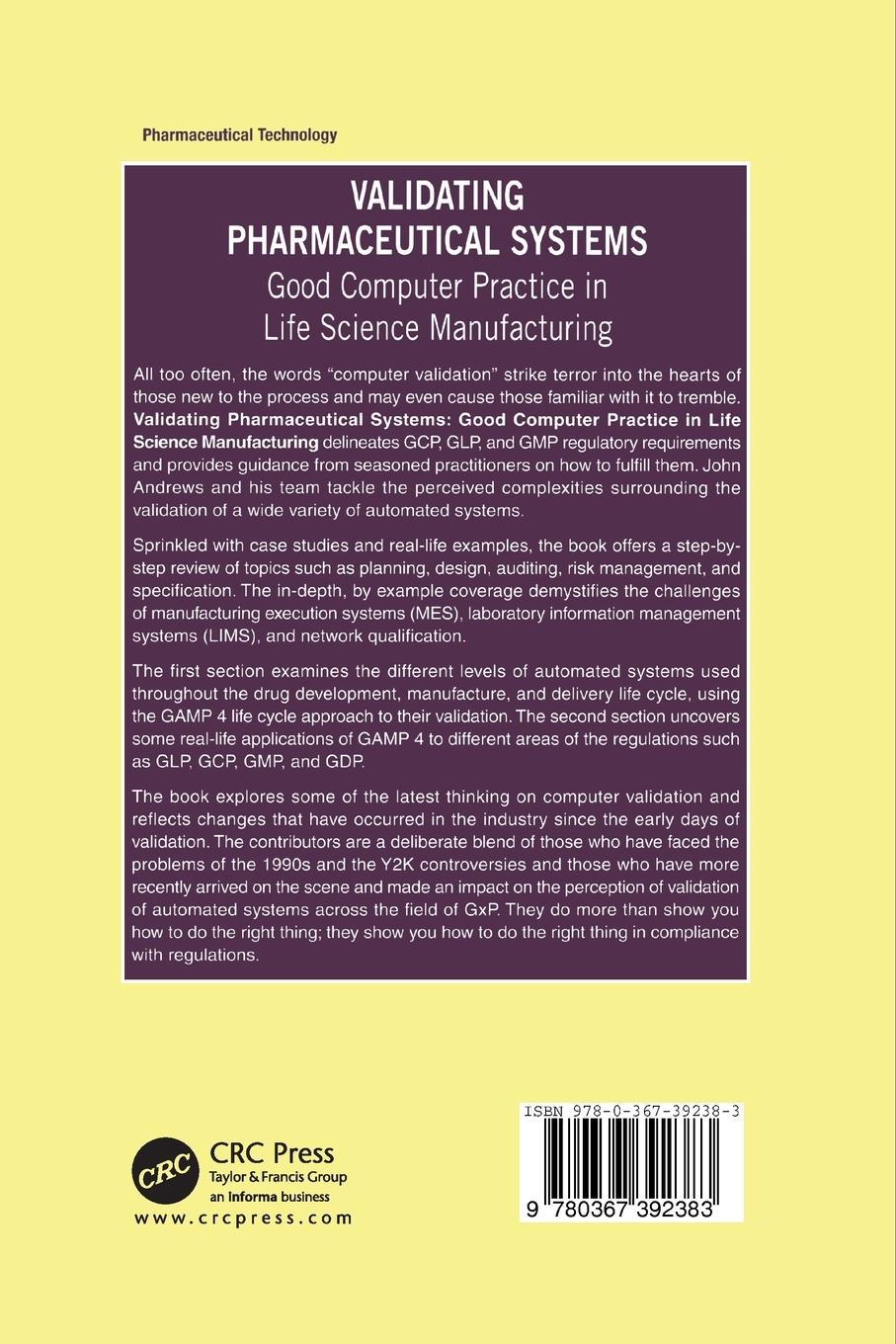 Rückseitencover Validating Pharmaceutical Systems