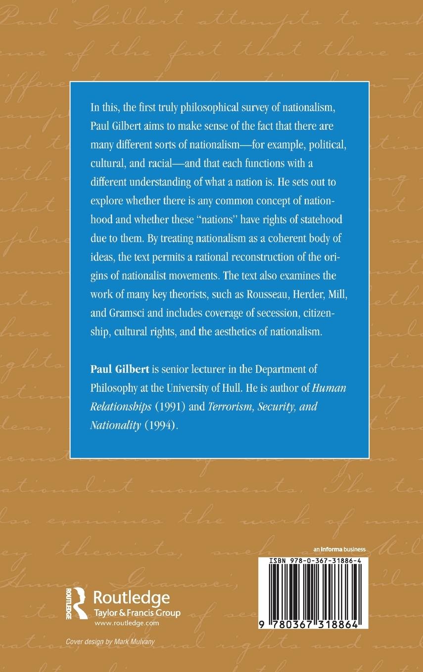 Rückseitencover The Philosophy Of Nationalism