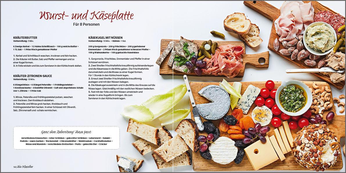 Beispielinhalt (Bild) Partyrezepte für Bunte Platten - einfach, beeindruckend, köstlich! Die besten Rezepte für Snacks, Vorspeisen, Charcuterie-Boards, Cheese Boards, Fingerfood, Smörgas u.v.m.