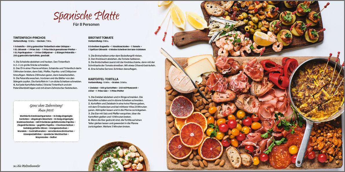Beispielinhalt (Bild) Partyrezepte für Bunte Platten - einfach, beeindruckend, köstlich! Die besten Rezepte für Snacks, Vorspeisen, Charcuterie-Boards, Cheese Boards, Fingerfood, Smörgas u.v.m.