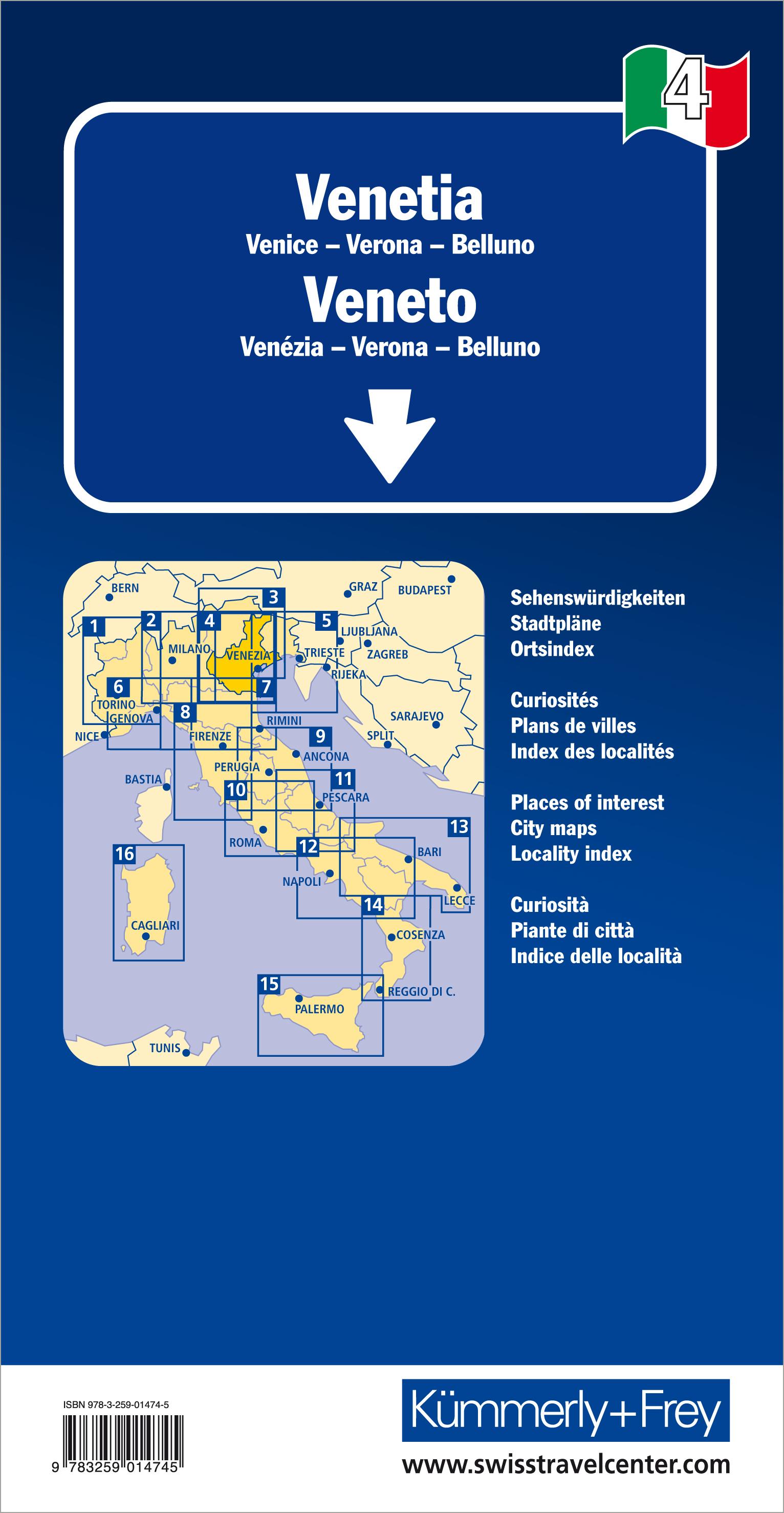 Rückseitencover Strassenkarte Italien Blatt 4: Venetien