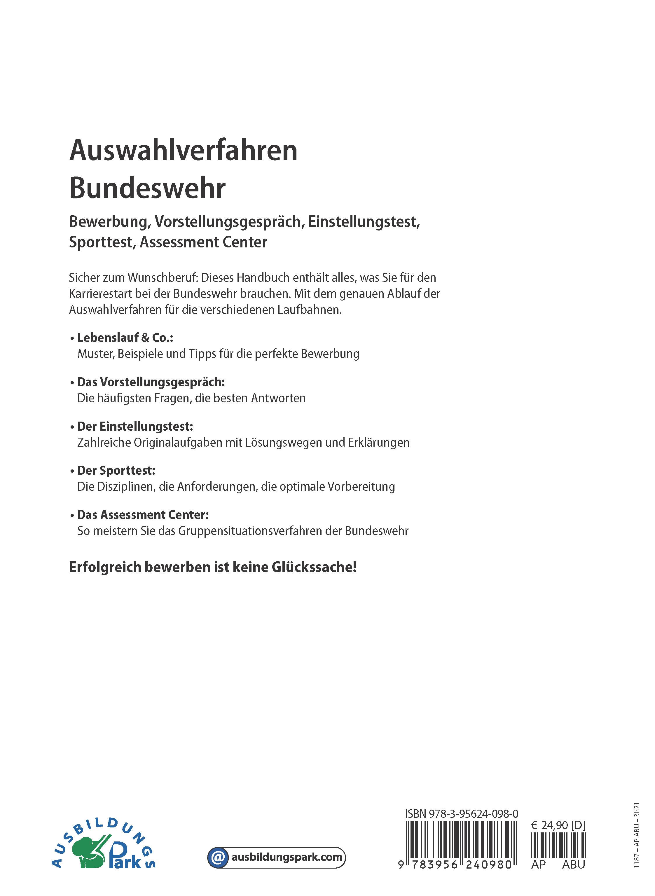 Rückseitencover Auswahlverfahren Bundeswehr