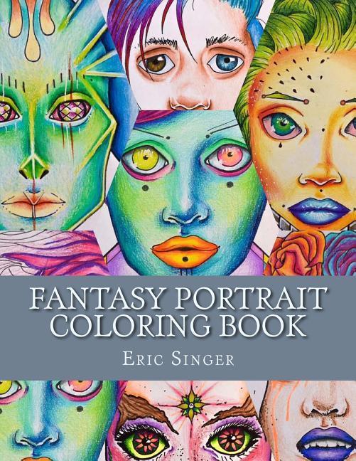 Vorderes Coverbild Fantasy Portrait Coloring Book