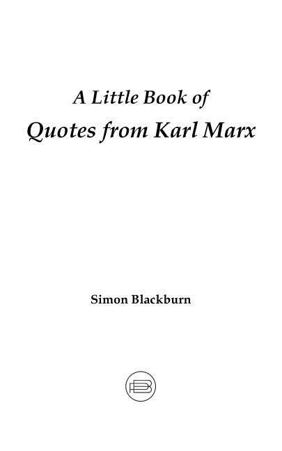 Vorderes Coverbild A Little Book of Quotes from Karl Marx