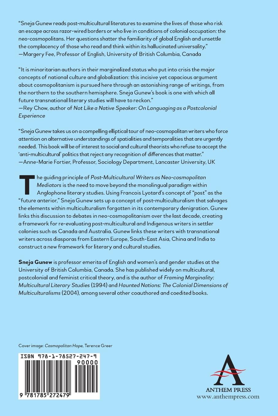 Rückseitencover Post-Multicultural Writers as Neo-cosmopolitan Mediators