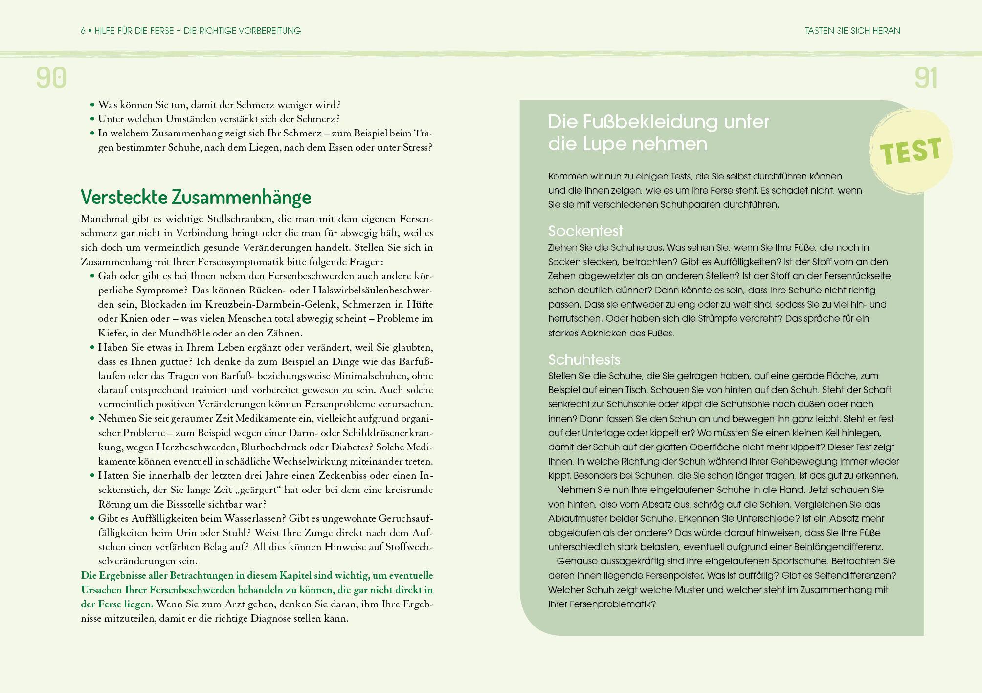 Beispielinhalt (Bild) Das Buch für die Ferse