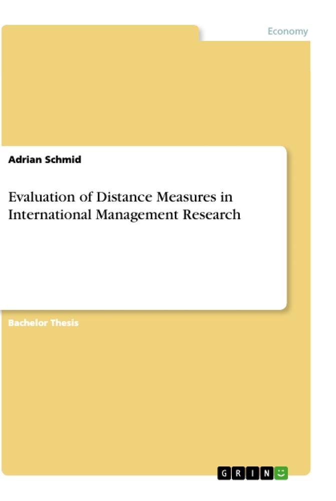 Vorderes Coverbild Evaluation of Distance Measures in International Management Research