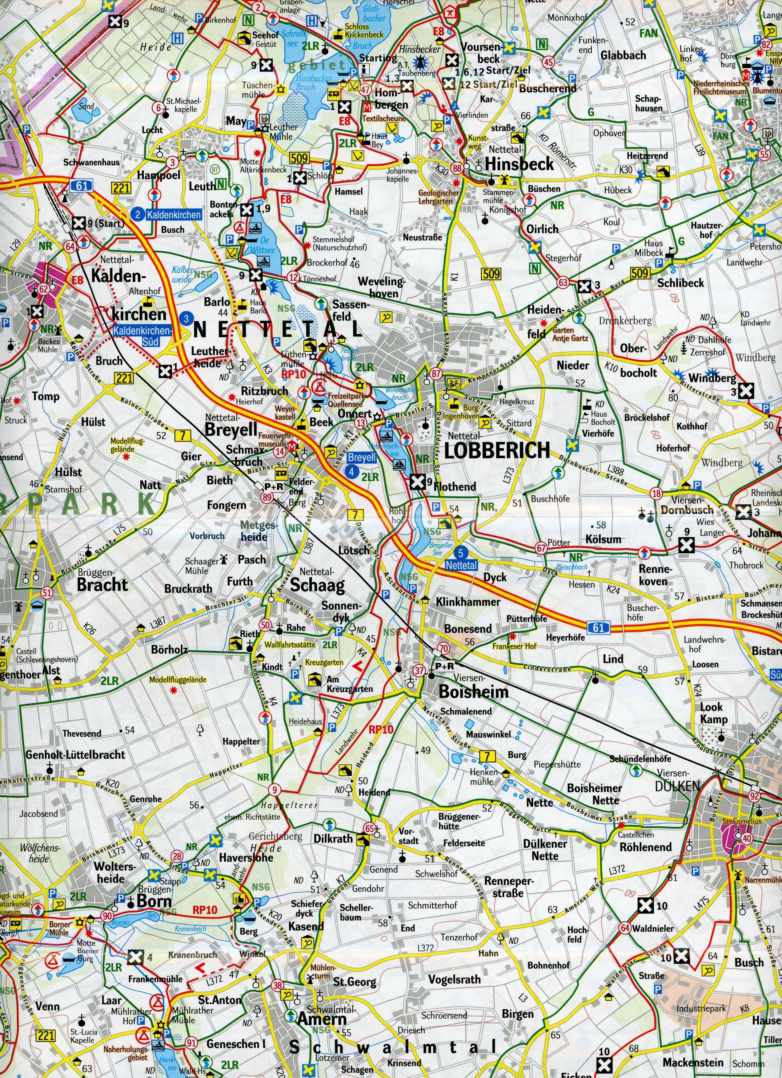 Beispielinhalt (Bild) Mittlerer Niederrhein Wander- und Freizeitkarte 1:50.000