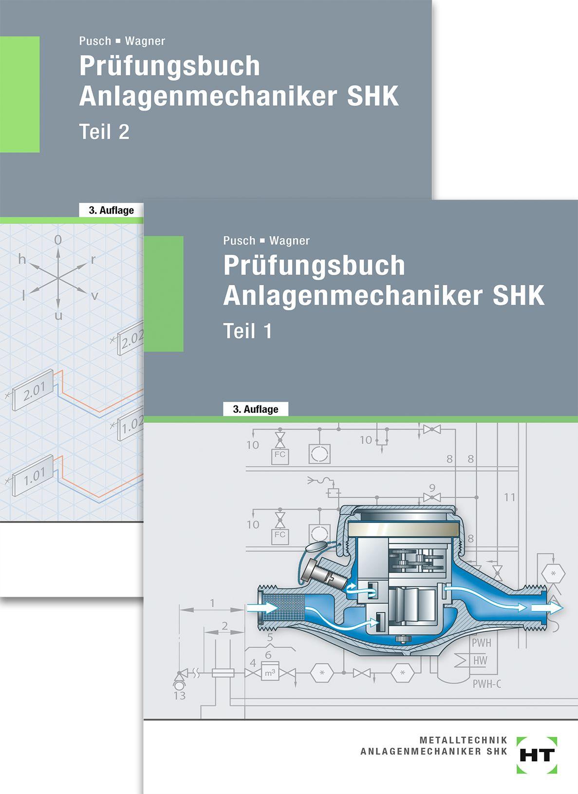 Vorderes Coverbild Paketangebot Prüfungsbuch Anlagenmechaniker SHK