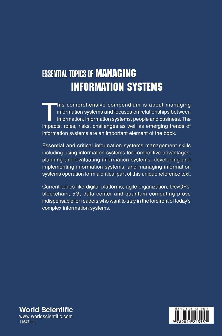 Rückseitencover ESSENTIAL TOPICS OF MANAGING INFORMATION SYSTEMS